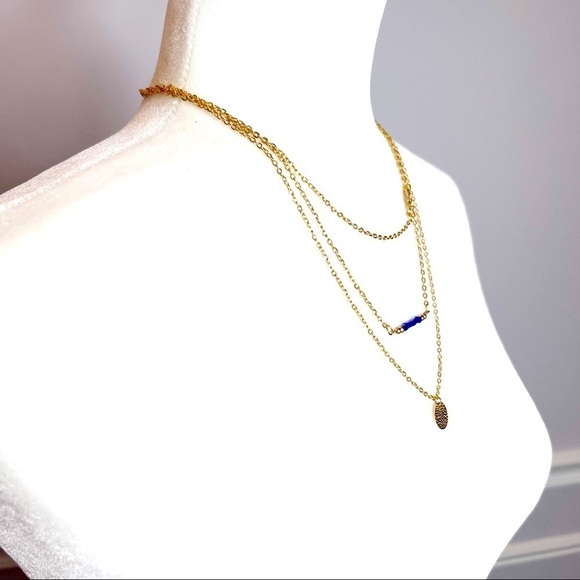 Bohemian Gold Tone Delicate Multilayer Bar Fashion Necklace NWT - Picture 5 of 7